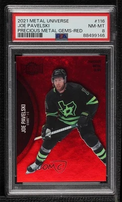 2021 Skybox Metal Universe альтернативная футболка PMG красная /100 Joe Pavelski No116 PSA 8 - Изображение 1 из 2