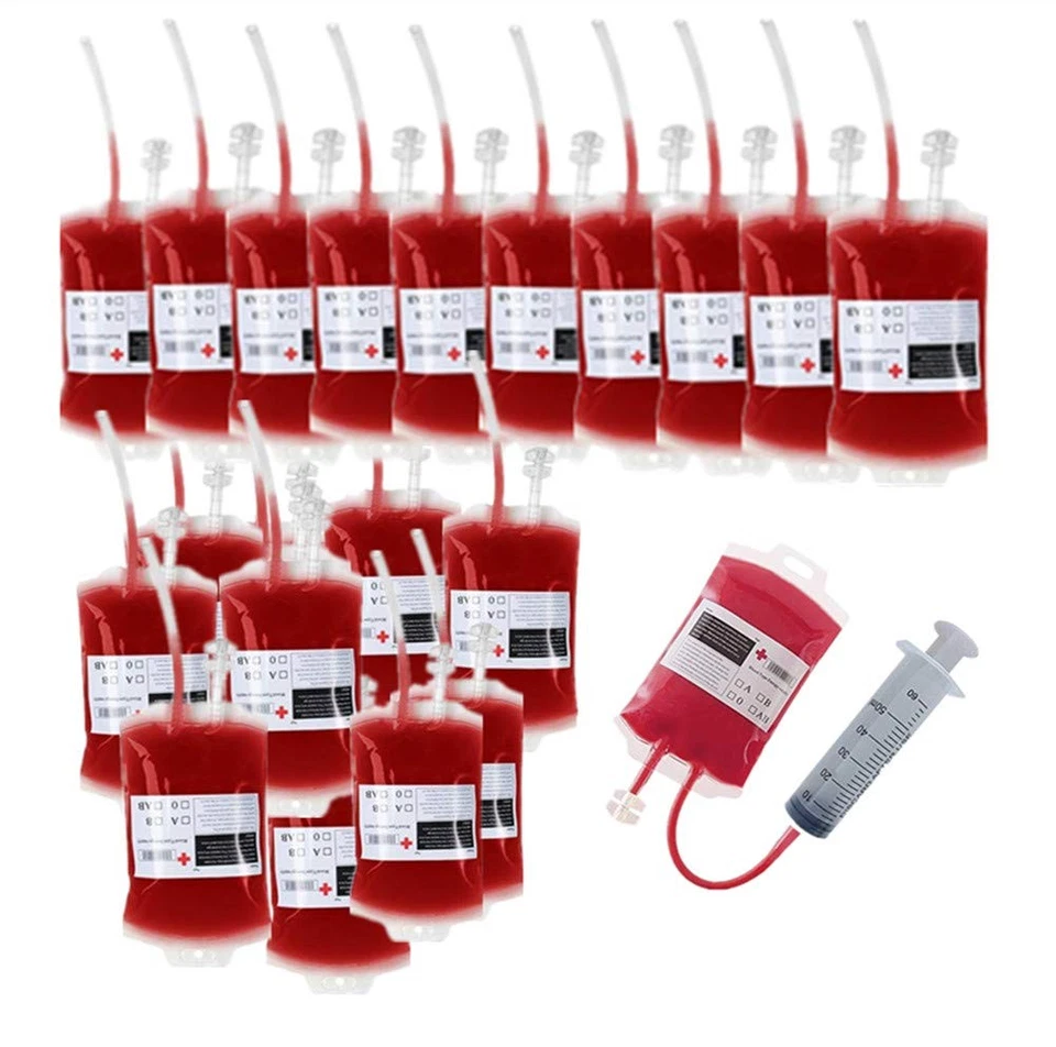 Bolsas de sangre de PVC para bolsas IV, tazas de Halloween, bolsas de bebidas - Zombie/Vampiro Pa... Foto 1 de 4