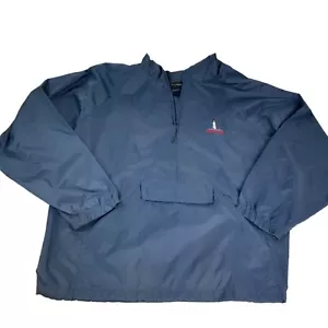 Ultra Club Wind Breaker Blue Cape Cod Embroidered Pull Over Kangaroo Hooded XL - Picture 1 of 12
