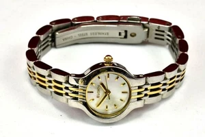 Elgin Steel Analog Quartz 2 Tone Watch WR 100FT New Battery Installed - Picture 1 of 7