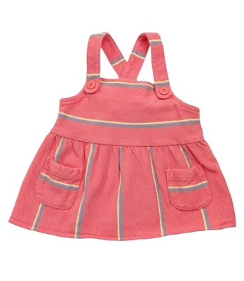 Tea Collection Girl Button Front Tank Top Striped Pockets Sunset Pink Size 5 $30 - Image 1 of 4