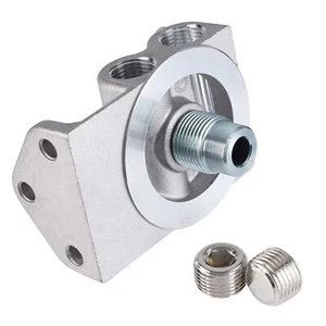 24770 Diesel Fuel Filter Remote Mount Base For CAT 1R-0749 1R-0750 Silver - Picture 1 of 10