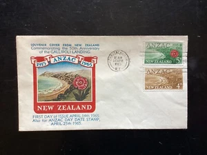 NZ 1965 ANZAC FDC, Boric brand, Christchurch slogan pmk unaddressed (NZF1166) - Picture 1 of 2