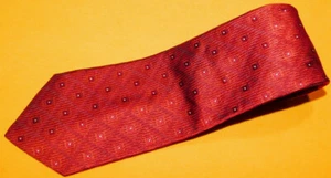 NEW & LINGWOOD MADE IN ENGLAND RED/WHITE STRIPES/DOTS MOTIF TIE - DESIGNER TIES. - Picture 1 of 3