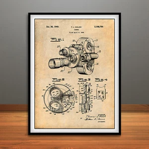 1938 Bell & Howell Movie Camera Patent Print Art Drawing Poster  - Picture 1 of 5