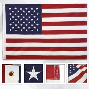 Embroidered USA Flag 5x8ft Embroidered American House Flag 5' x 8' USA Flag - Picture 1 of 4