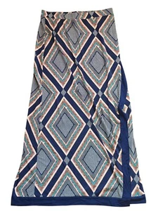 Gilli Maxi Skirt Multicolor A-Line Geometric Print Elastic Waist NWT - Picture 1 of 6