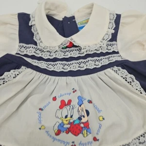 Vtg Disney Babies Minnie Mouse & Daisy Baking Apron Dress Set 0-6 Months Infant - Picture 1 of 11
