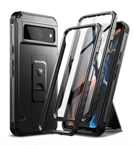 Dexnor Full Body Shockproof Case for Google Pixel 8 Built-in Kickstand - Picture 1 of 48