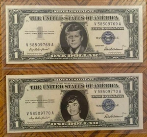 John F. Kennedy y Jacqueline Kennedy - 1957 certificado de plata $1 sin circular #3 - Imagen 1 de 2