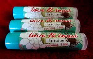 Love&Toast Lippenbutter BALM Kokosnuss Limette Lippenbalsam aus allem, was gut ist 3er Pack - Bild 1 von 3