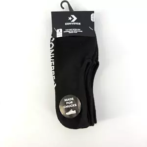 CONVERSE Made For Chucks 3 Pk Half Cushion Ultra Low Size 4-10 Black Flat Knit - Picture 1 of 3