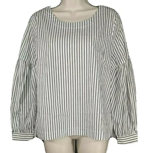 Worthington Top Shirt Pullover Women Size PS Black White Stripe Career Work - Picture 1 of 8