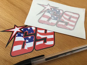 Nicky Hayden No69 American Flag Race Números (Pareja pequeña) - Imagen 1 de 1