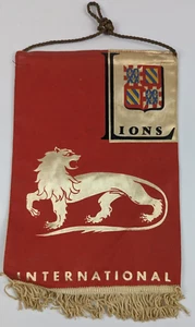 Bandera vintage del Club Internacional de Leones DIJON 1960 FRANCIA - Imagen 1 de 5
