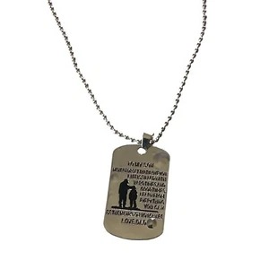 To My Son Dog Tag Necklace From Dad Stainless Steel Inspirational Pendant Gift - Picture 1 of 8
