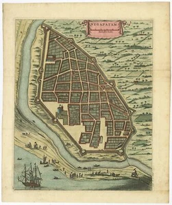 Antiguo plano de Nagapattinam por Churchill (1744) - Imagen 1 de 1