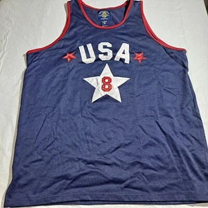 Steve & Barrys USA #8 Blue Jersey Shirt Basketball Mens Medium Sleeveless VTG - Picture 1 of 11