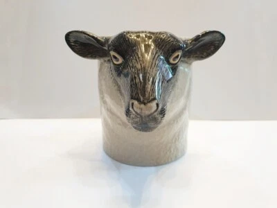 Estatuilla con cabeza de oveja cara negra florero maceta planta de cerámica decoración del hogar Foto 1 de 4