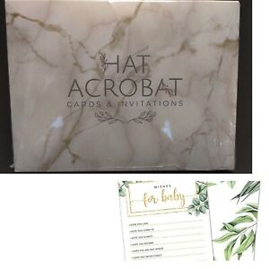 BABY SHOWER ~50 GREENERY WISHES CARDS ~HAT ACROBAT ~ Boy Girl 