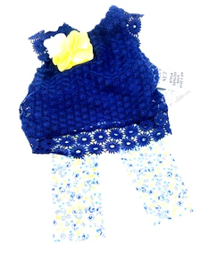 Rare Edition Baby Outfit Size 3-6m Matching 2pc Set Top Pants Flowers Infants - Picture 1 of 7