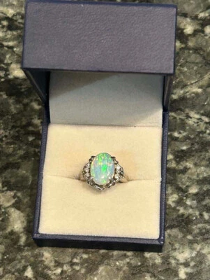 Platinum Opal and Diamond Ring 2.14 Carat preowned - Image 1 of 4