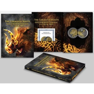 ALEMANIA 2 ONZAS DE PLATA PURA GERMANIA 5 MARK 2025 JABALI  GULLINBURSTI DORADA - Imagen 1 de 3