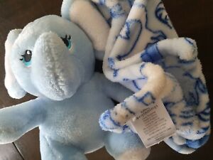 Little Beginnings Blue Elephant Plush Lovie Animals Security Blanket Baby Lovey