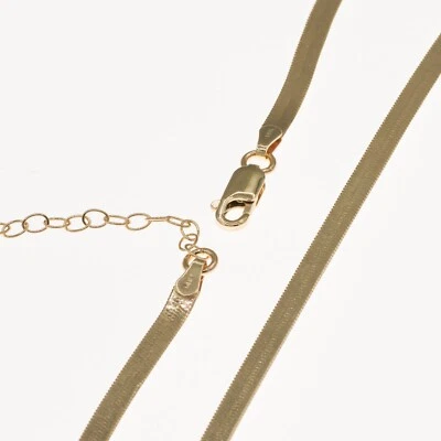 14 Karat 585 Gold breite Schlangenkette Heringbone 3,3 mm 42 - 47 u. 47 - 53 cm - Bild 1 von 2