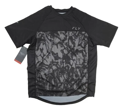 Fly Racing Men's Super D Mountain Bike Jersey Size Medium Dark Grey/Black Camo  - Image 1 of 2