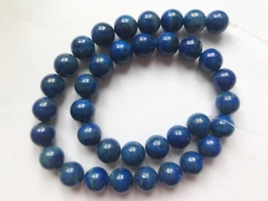 100% Natural Royal BLue Color lapis Lazuli  polished Beads Strand - Picture 1 of 3