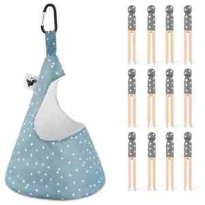 Painted Wooden Dolly Pegs with Optional Polka Dot Cotton Peg Bag