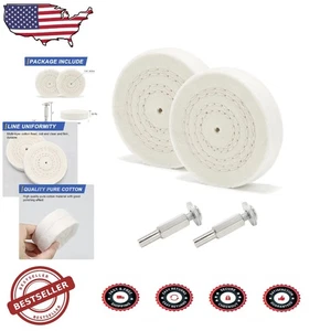 2er-Pack 3 Zoll Baumwolle Polierscheibe mit 1/4 Zoll Dorn für ultimative Polierkraft - Bild 1 von 8