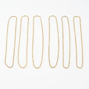 Set of 6 Gold Toned 925 Sterling Silver 4mm Rope Chain 20in Necklaces (135g) - Picture 1 of 14