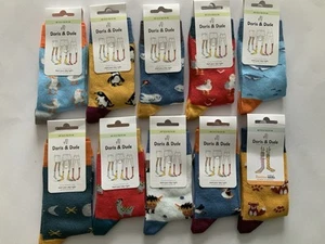 SALE!  10 Pairs Doris And Dude Kids Socks £18. Organic Cotton/Bamboo Size 12-3 - Picture 1 of 19
