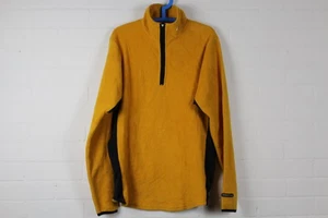 Nike Fleece Pullover Jumper Mens M 90s Retro Yellow Black - Picture 1 of 7