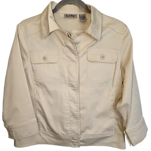 Coral Bay Damen Medium Creme Jacke Knopfleiste 3/4 Arm Freizeit - Bild 1 von 11