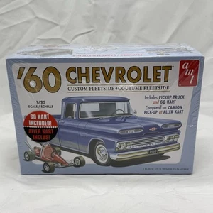 AMT 1960 CHEVEROLET CUSTOM FLEETSIDE WITH GO KART 1/25 SCALE MODEL KIT New - Picture 1 of 4