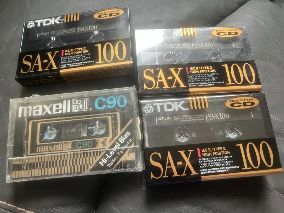 3x TDK SA-X 100 Audio Cassette Cinta en Blanco Tipo II Plus 1 Maxell c90 Todo Nuevo Lote Foto 1 de 2