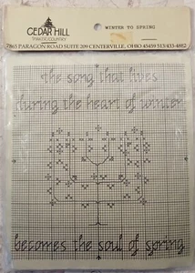Cedar Hill WINTER to SPRING Cross Stitch Chart Pattern KIT Linen Floss Vintage - Picture 1 of 2
