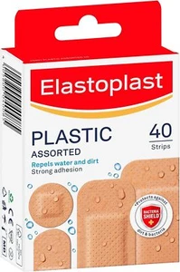 Elastoplast Water Resistant Plasters (40 Pieces), Dirt and Water Resistant Strip - Foto 1 di 10