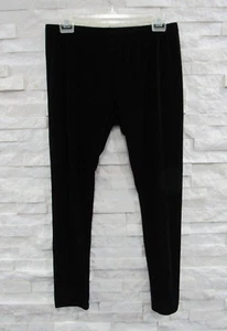 Eileen Fisher Black Washable Stretch Velvet Skinny Pull On Leggings Pants XS - Picture 1 of 5