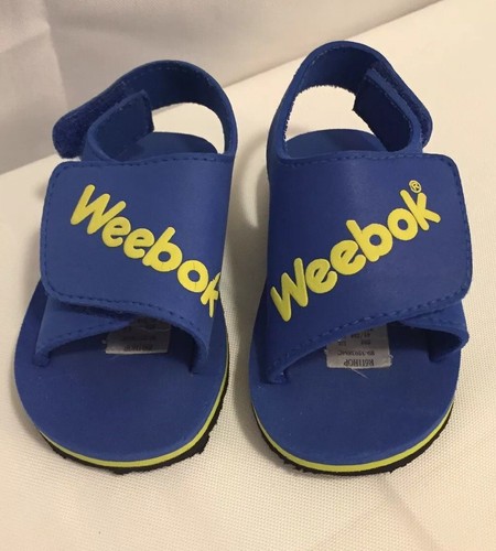 REEBOK Sandali da spiaggia Weebok blu verde fluo bambino cinturino regolabile 5M