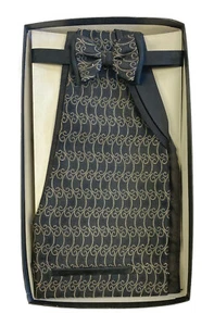 Men's Vintage Black Tuxedo Vest and Bow Tie Set Retro Fit All (34-48 Jacket)  - Picture 1 of 1