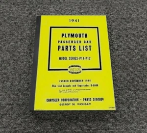 1941 Plymouth P12 P12X Special Deluxe Coupe Sedan Parts Catalog Manual - Picture 1 of 1