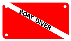 BOAT DIVER Scuba Flag Motorcycle ATV 4" x 7" Fourtrack License Plate - Picture 1 of 2