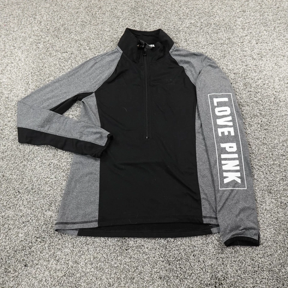 ROSA Sudadera Mujer S Gris Negro Victoria Secret Ultimate Pullover Cremallera Simulada Foto 1 de 4