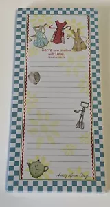 NEW Sandy Lyman Clough magnetic note pad Retro Aprons Galatians 5:13 - Picture 1 of 4