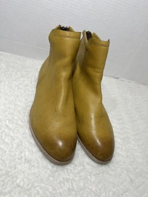Botines Anthropologie Gee WaWa de cuero amarillo tostado para mujer hechos a mano talla 7,5 M Foto 1 de 4