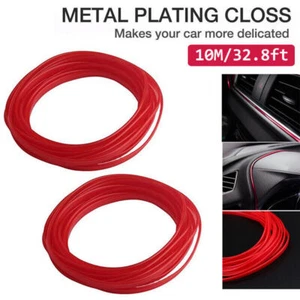 32 ft 10M Rojo Coche Borde Interior Línea Moldeo Tira Moldeo Auto Decorativa 2 - Imagen 1 de 8